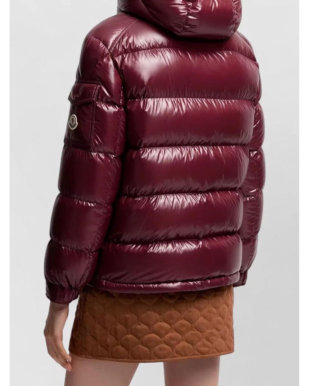 Moncler Red Maire Hooded Short Down Jacket