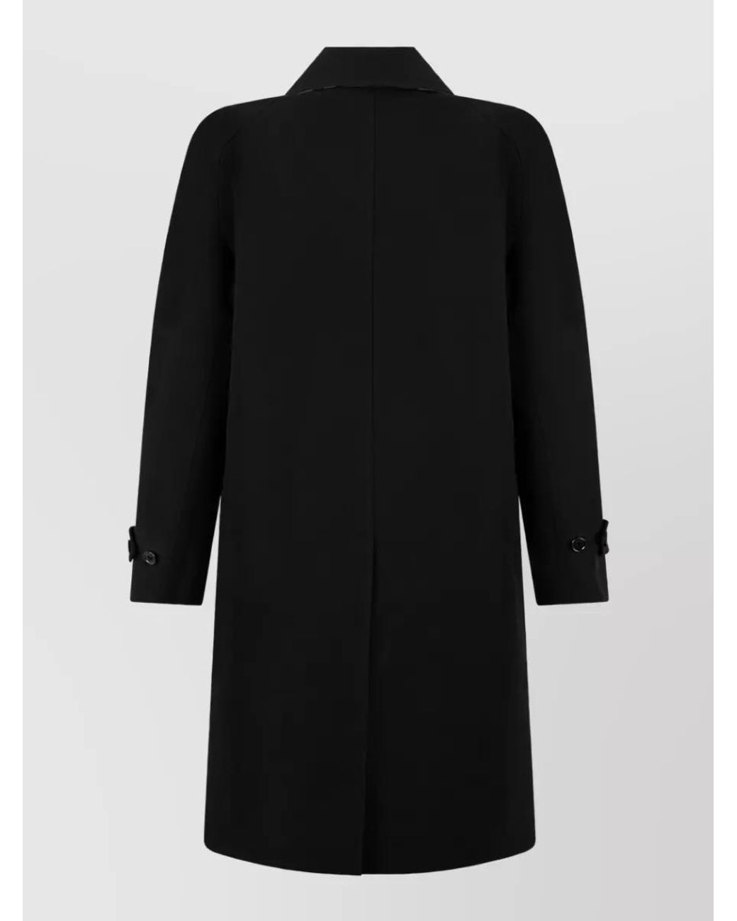 Burberry Black Cotton Long Trench Coat
