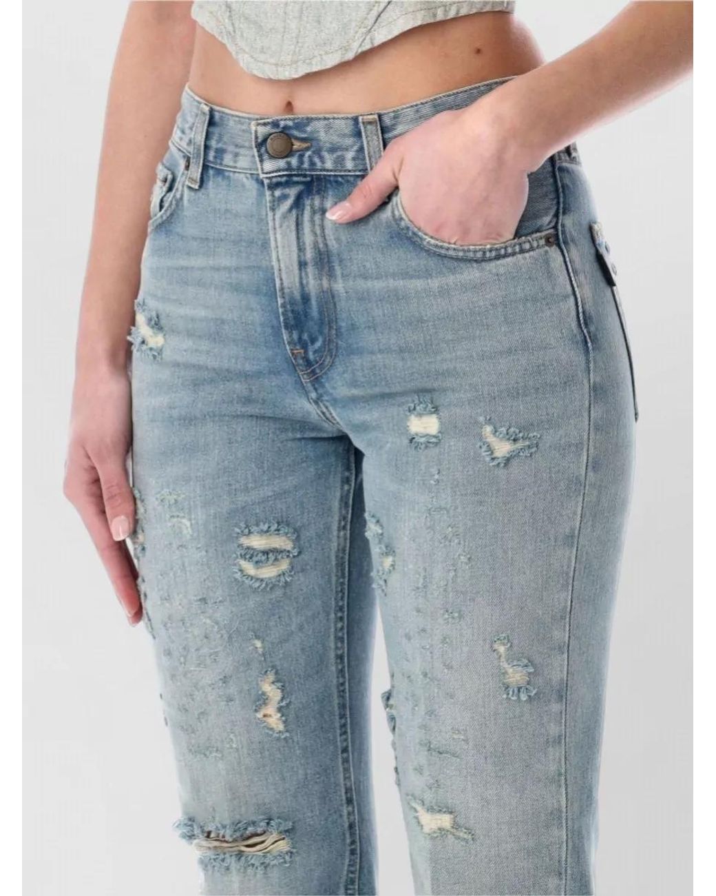 Haikure Blue Straight-Leg Flared Jeans