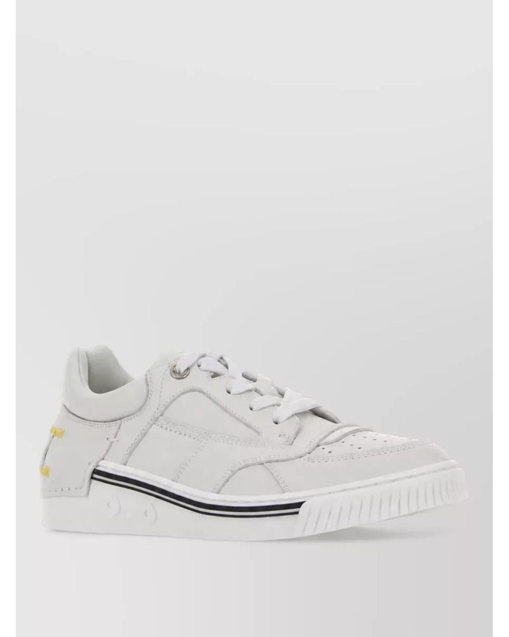 Fendi White Leather Lace-Up Sneakers