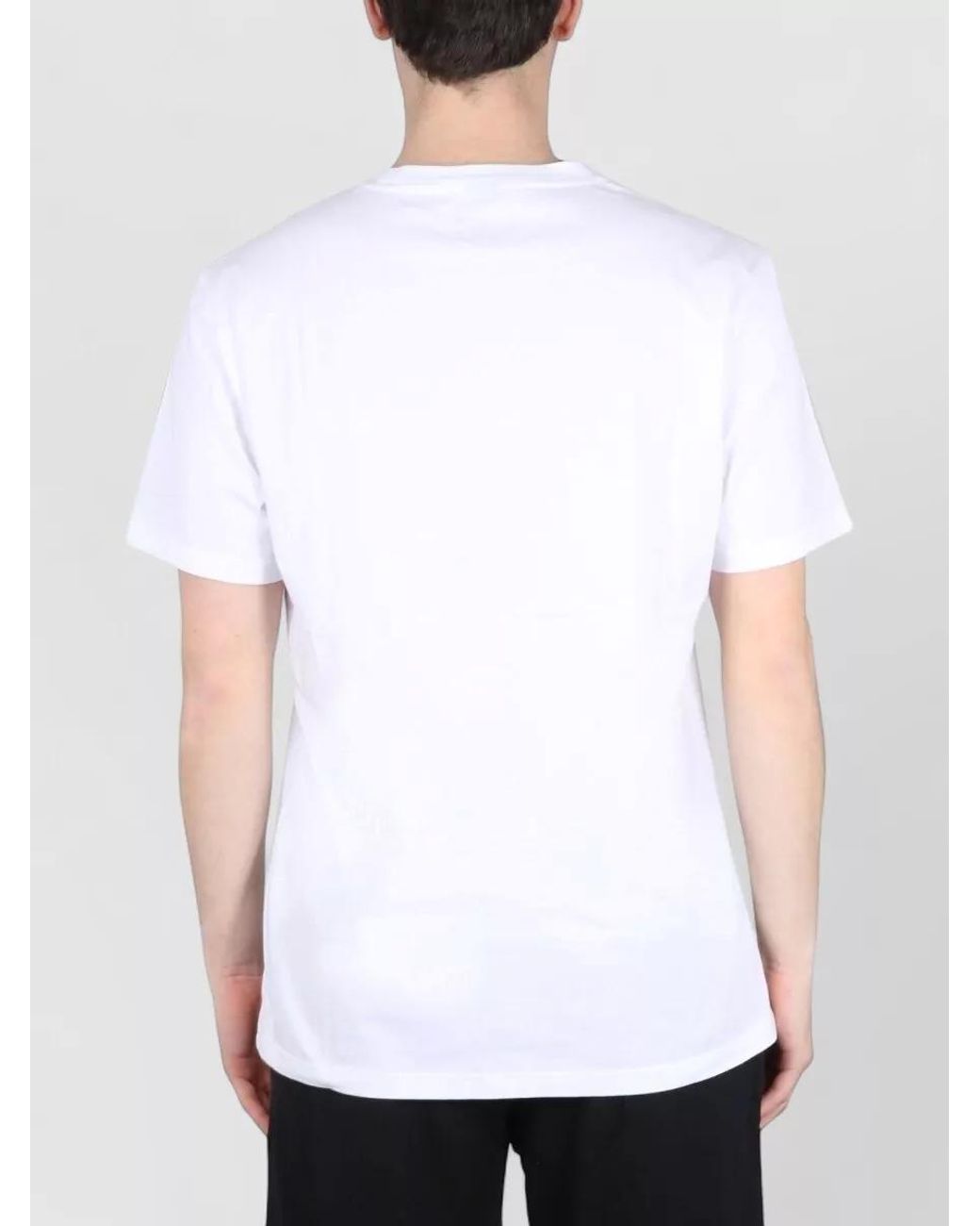 Boss White Cotton Regular-Fit Logo-Print T-Shirt for men