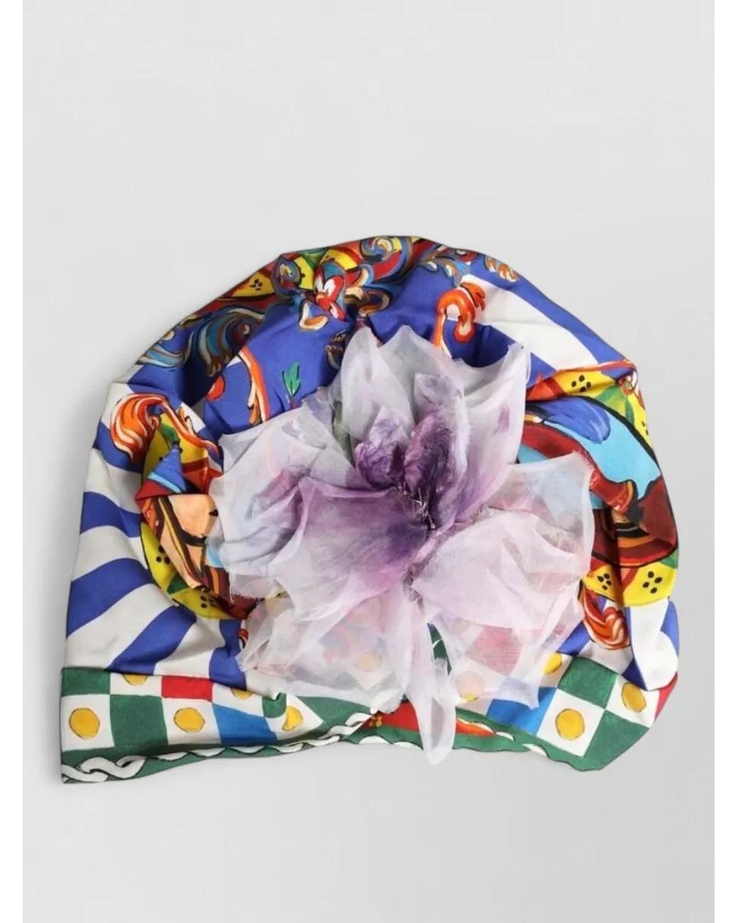 Dolce & Gabbana Blue Silk Carretto Turban