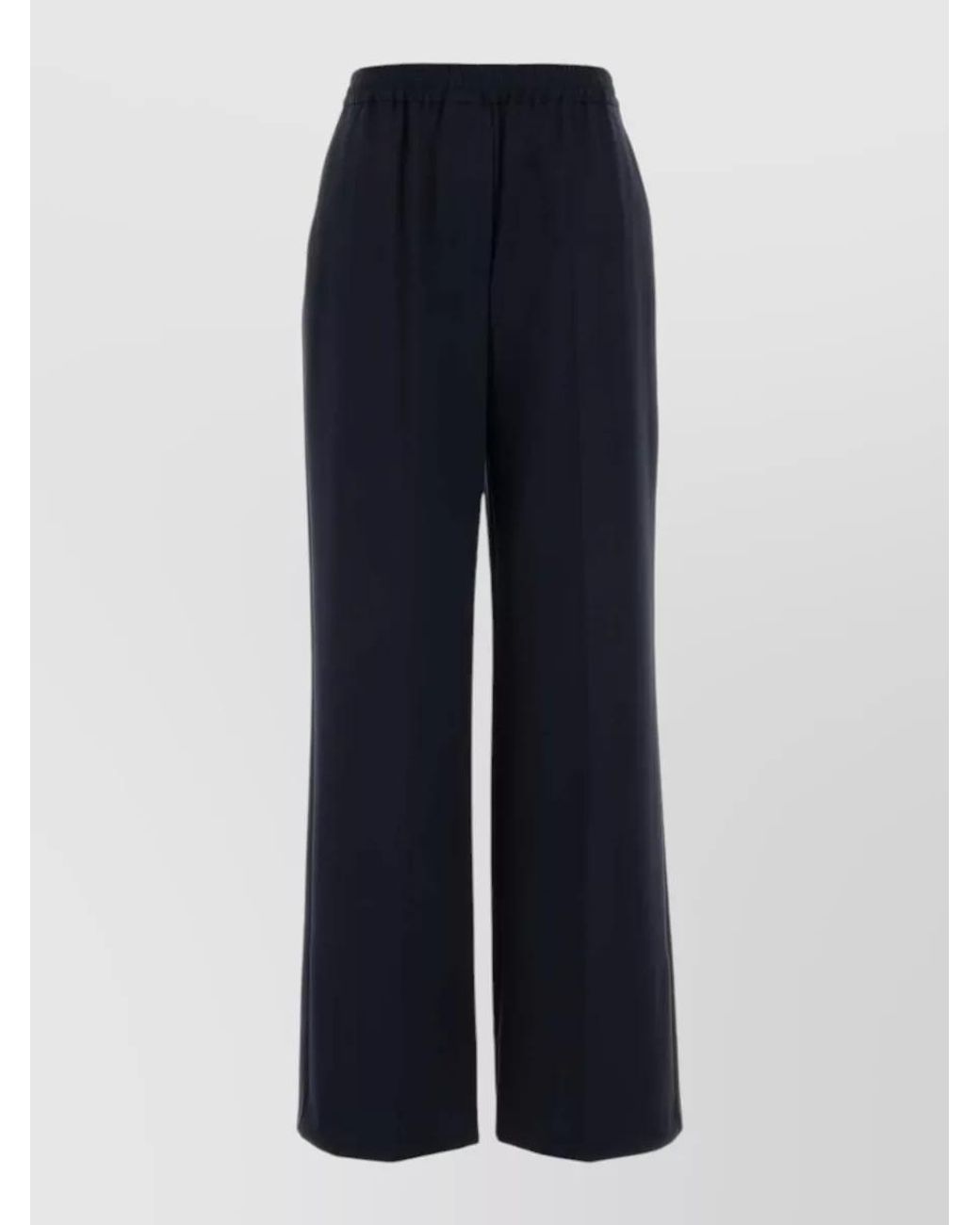 Weekend by Maxmara Blue Wool Straight-Leg Trousers
