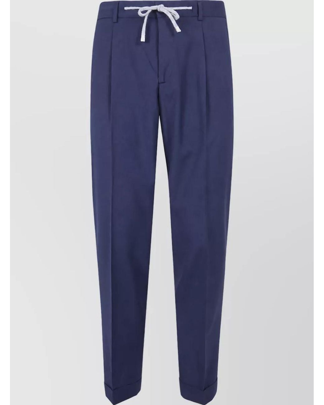 Barba Napoli Blue Regular-Fit Straight-Leg Trousers for men