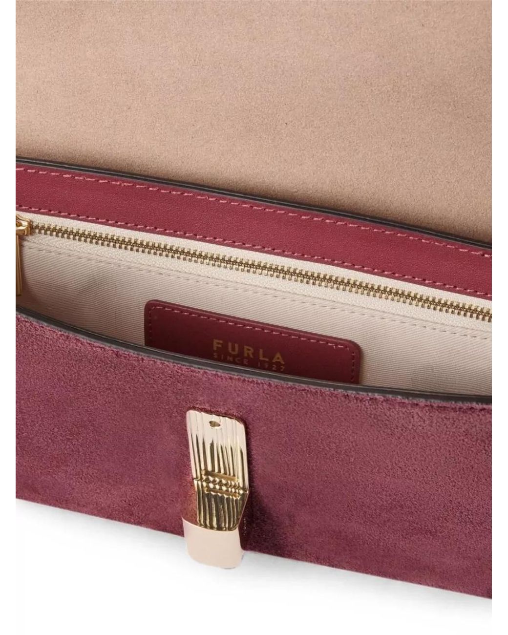 Furla Purple 1927 Leather Clutch Bag