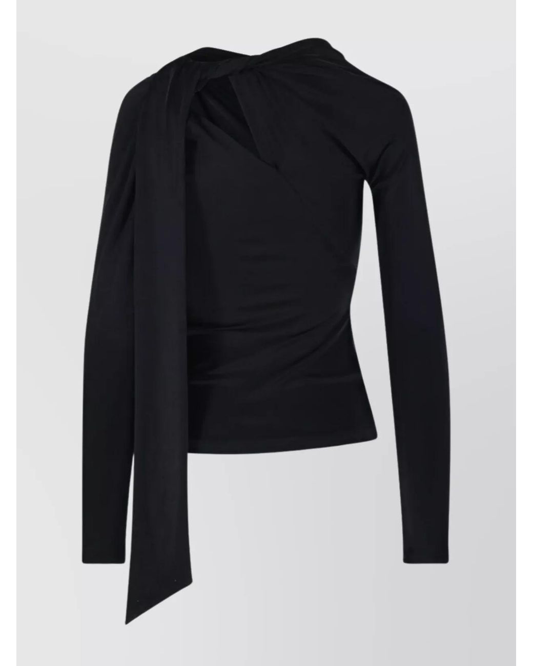 Victoria Beckham Blue Asymmetric Long-Sleeve Top