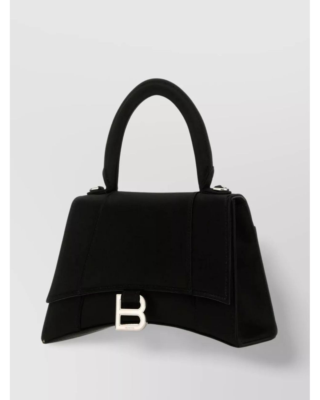 Balenciaga Black Hourglass Small Satin Shoulder Bag