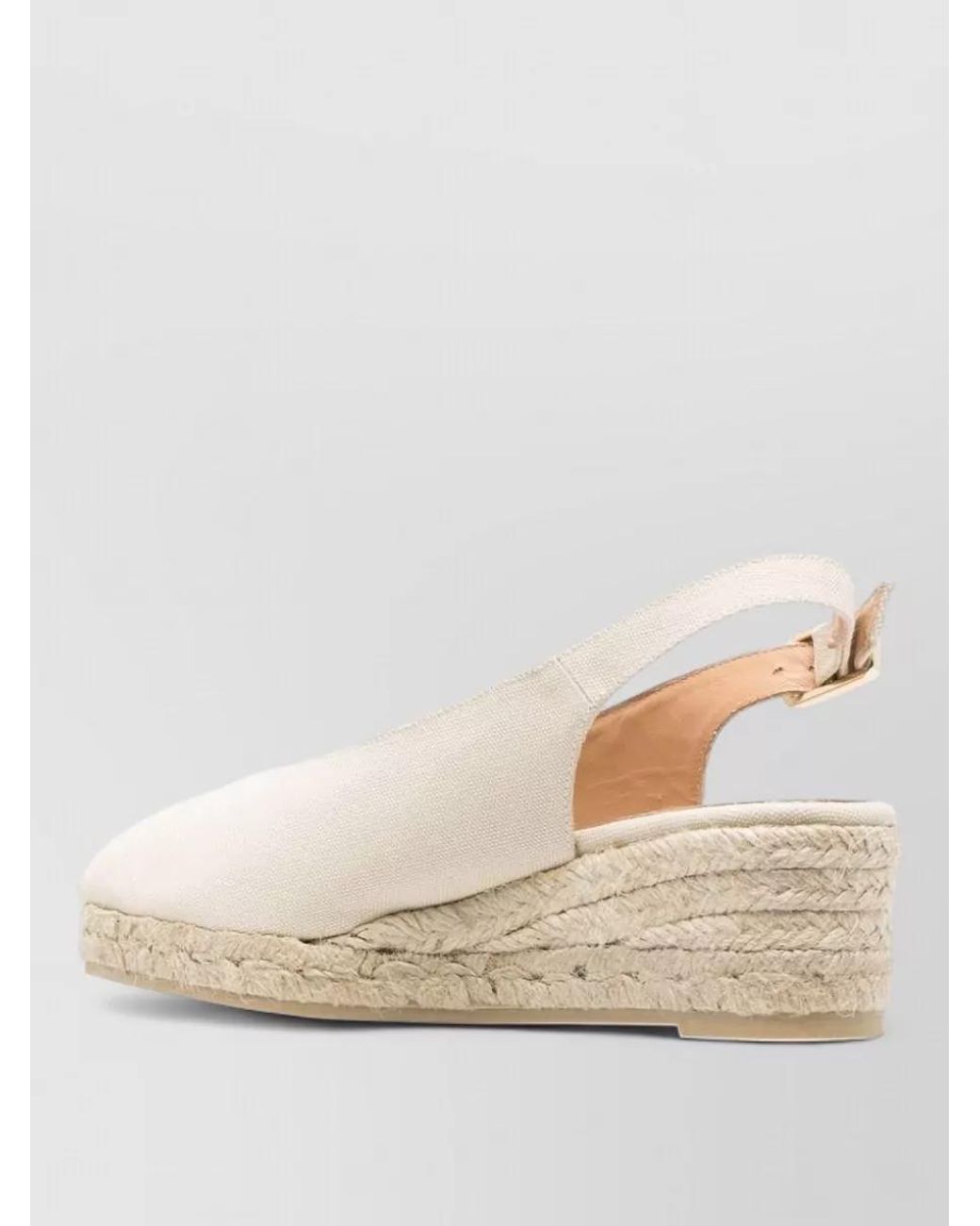 Castaner Natural Raffia Peep-Toe Slingback Espadrille Wedges