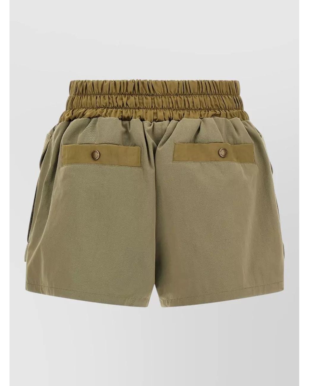 Balmain Green Utility Shorts Buttoned And Flap Pockets Belt Loops
