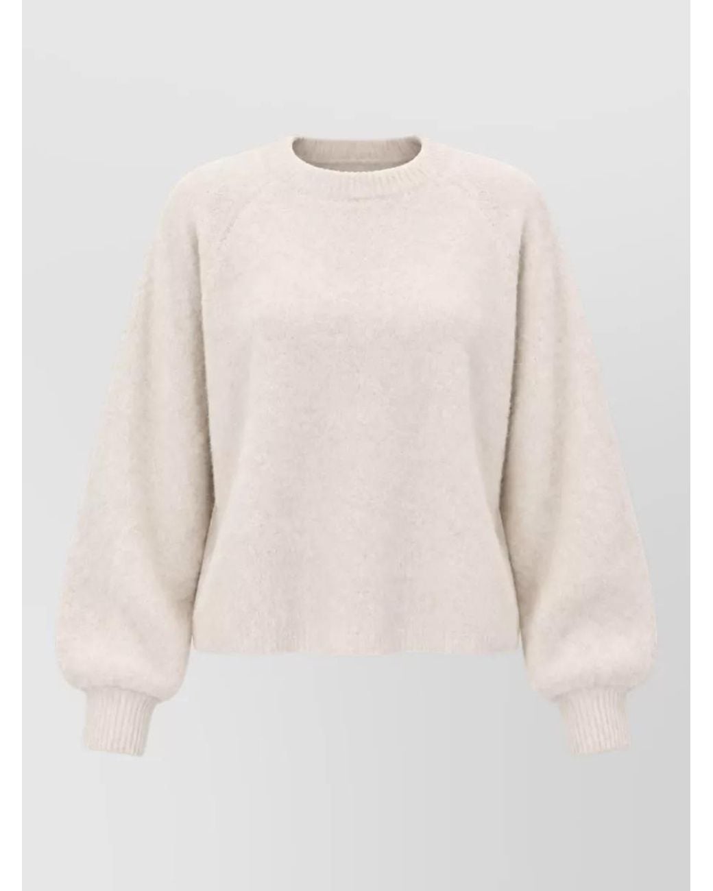 Marella Natural Brushed Cotton Crew Neck Long-Sleeve Sweatshirt