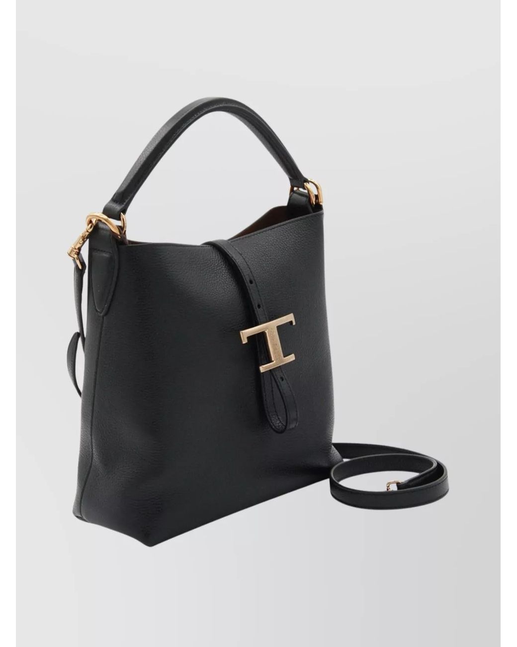 Tod's Black T Timeless Mini Leather Bucket Bag