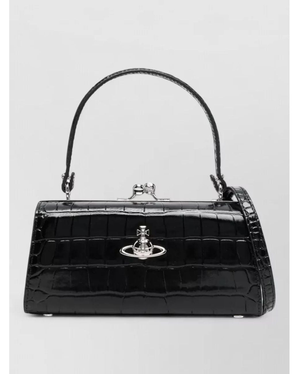 Vivienne Westwood Black Doll Extra Large Crocodile-Effect Leather Tote Bag