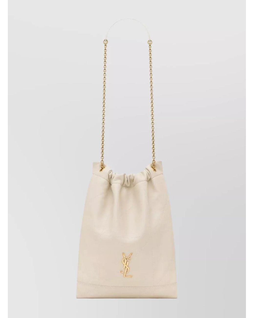 Saint Laurent White Jamie Lamb Leather Shoulder Bag