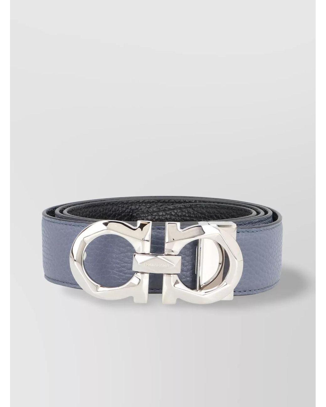 Ferragamo Blue Leather Reversible Belt for men