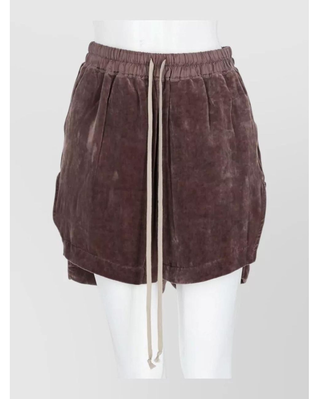 Rick Owens Brown Silk-Blend Shorts