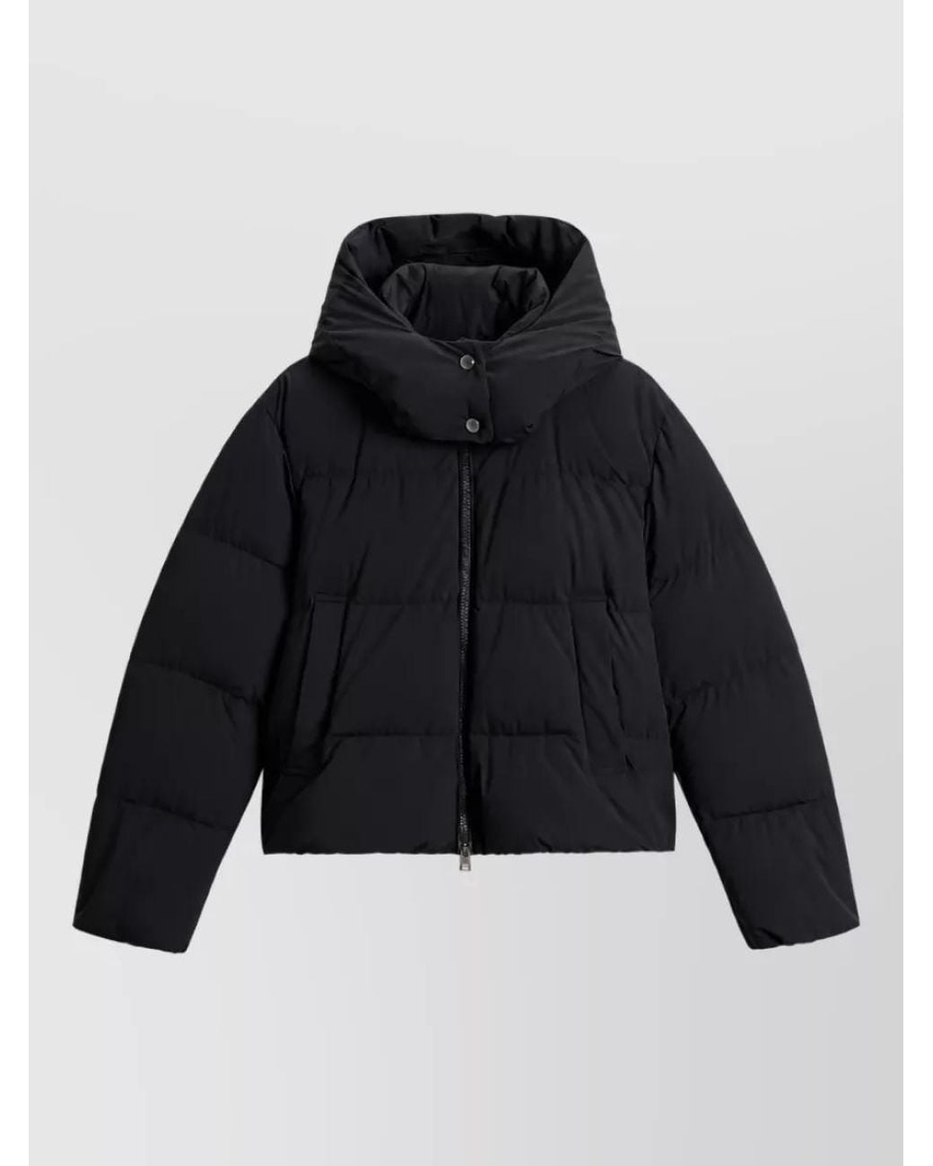 Woolrich Blue Short Quilted Down Puffer Jacket