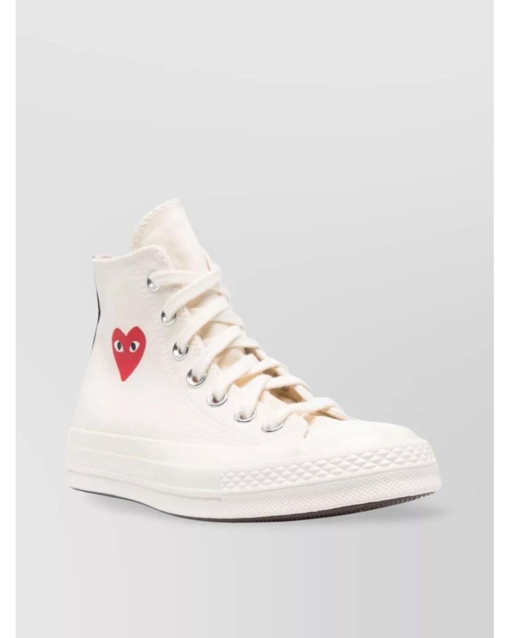 COMME DES GARÇONS PLAY White Canvas High-Top Sneakers