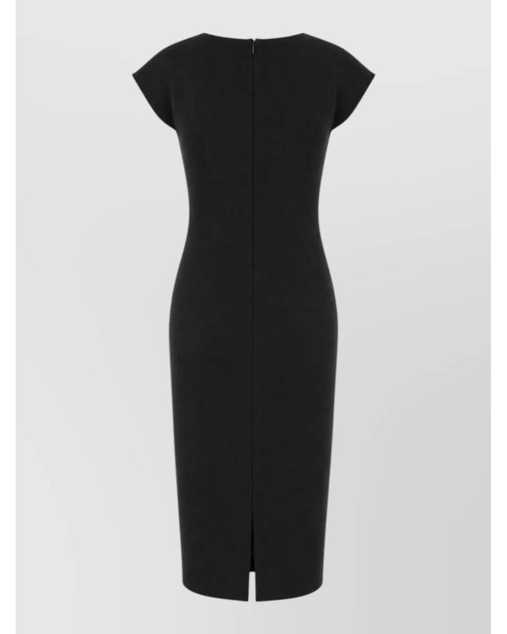 Giorgio Armani Black Virgin Wool Midi Dress