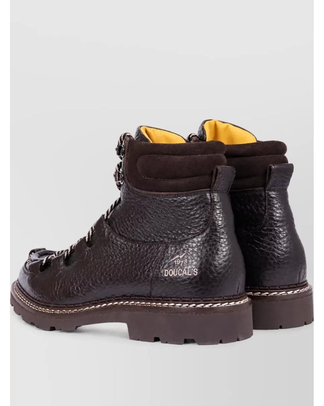 Doucal's Black Leather Ankle Boots for men