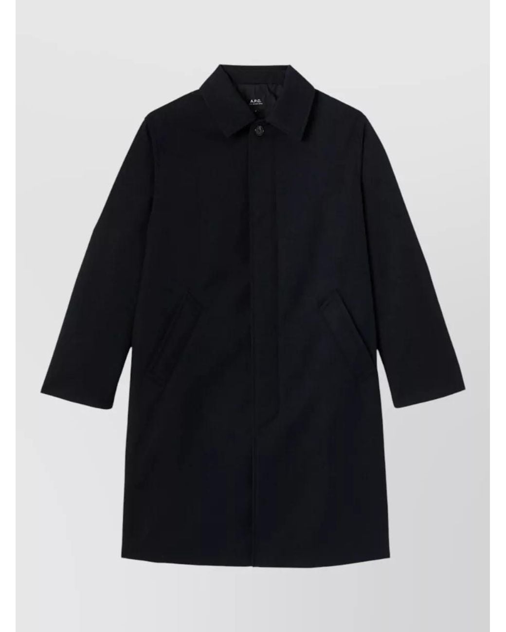 A.P.C. Blue Water-Repellent Wool Midi Coat