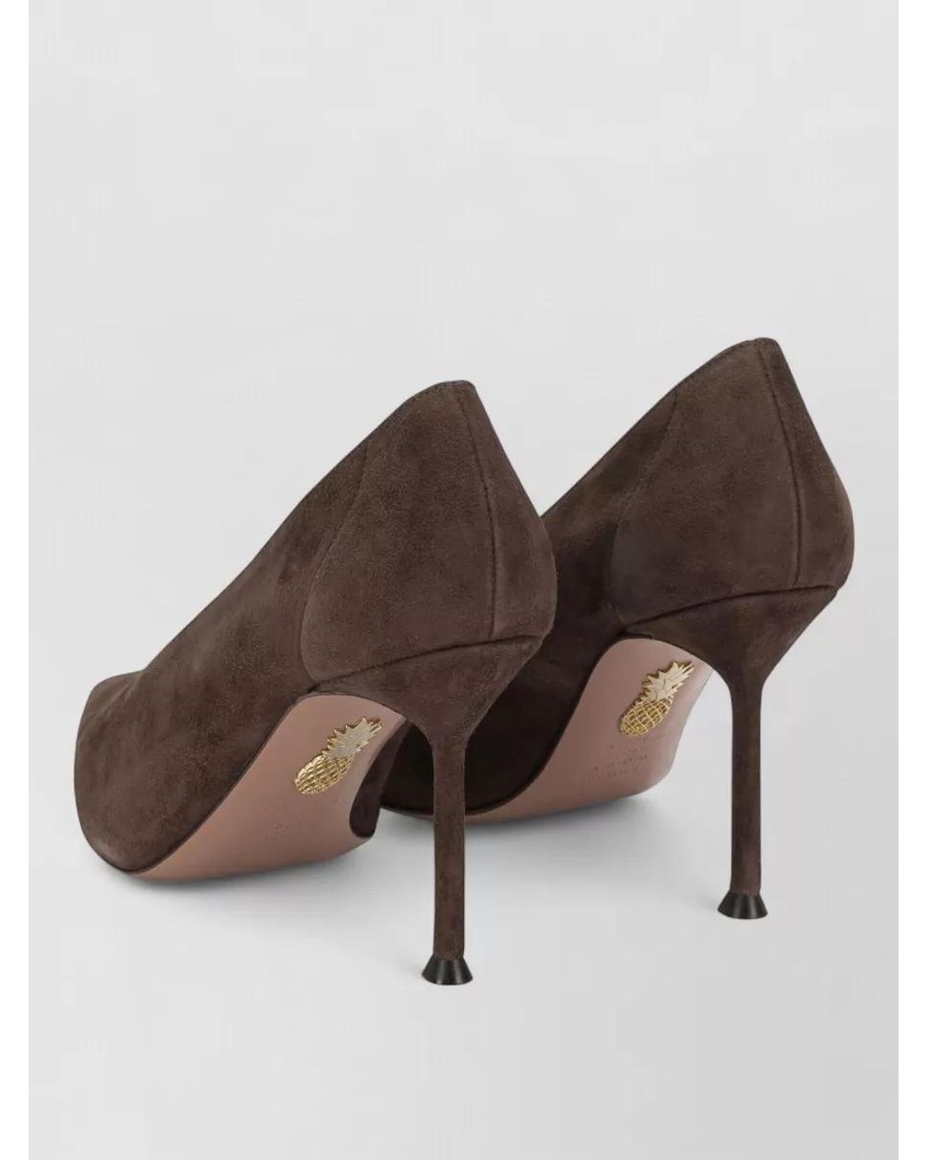 Aquazzura Brown Suede Voltaire 85Mm Pumps