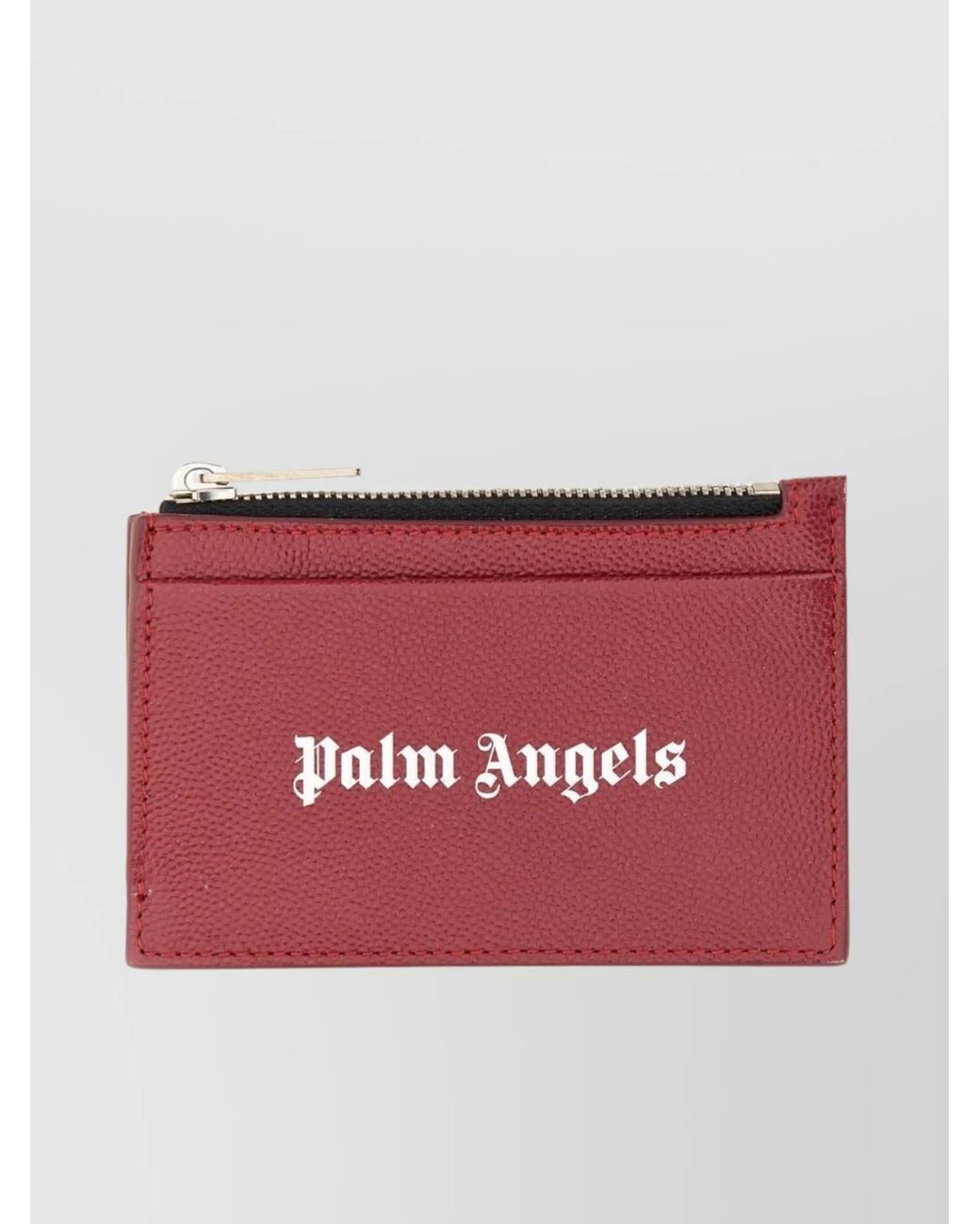 Palm Angels Red Leather Card Holder for men