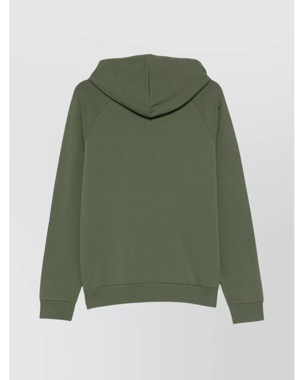 Moschino Green Ribbed Cuff Cotton Hoodie for men