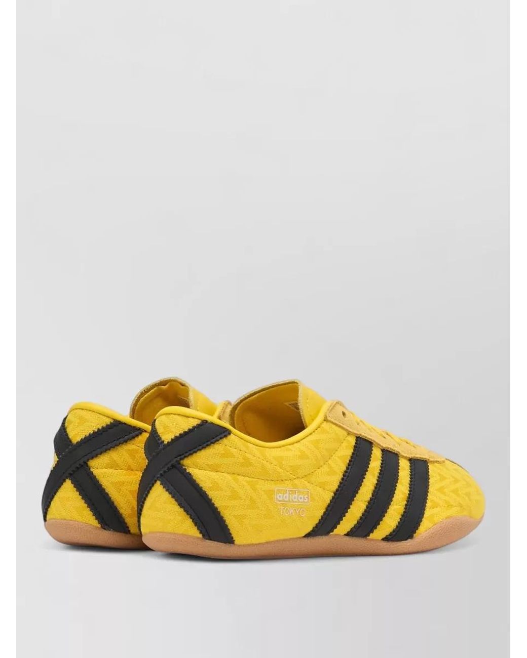 Adidas Yellow Leather Lace-Up Sneakers