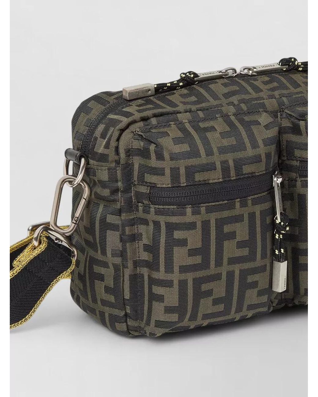 Fendi Gray Monogram Technical Camera Bag for men