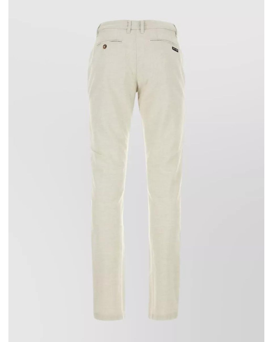 Saint James White Linen Blend Straight-Leg Trousers for men