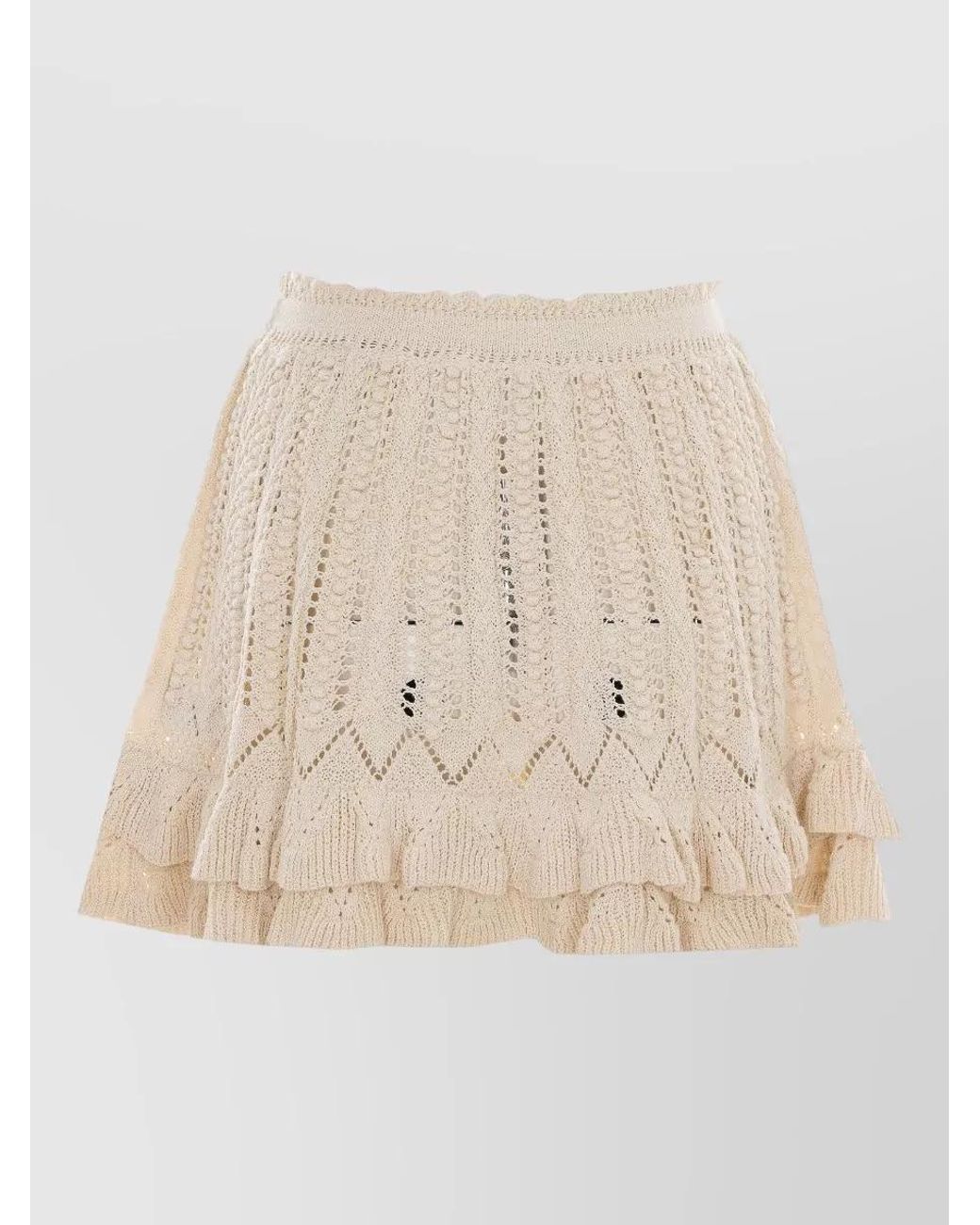 Isabel Marant Natural Cotton Crochet Mini Skirt