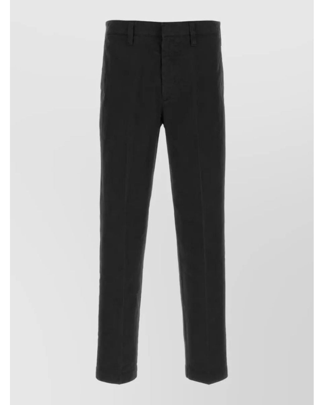 Prada Black Cotton Straight-Leg Trousers for men