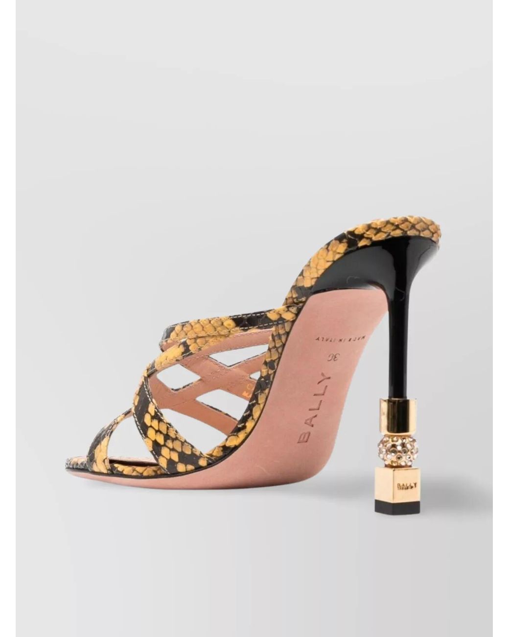 Bally Multicolor Snakeskin-Print Leather High-Heel Mules