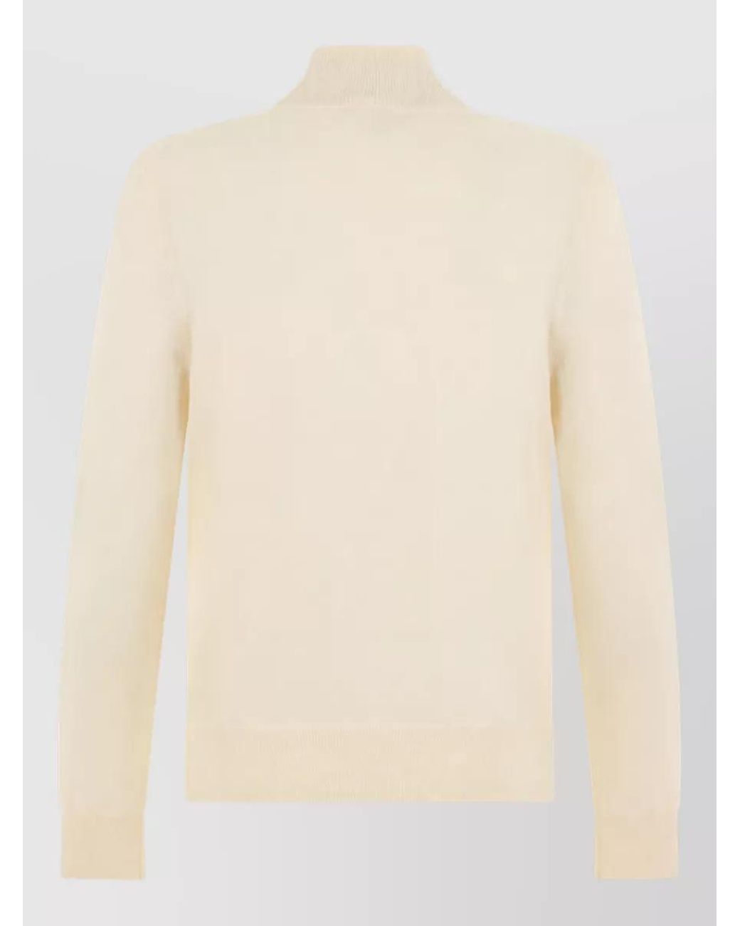 Boss Natural Cashmere Virgin Wool Zip Collar Long-Sleeve Sweater for men