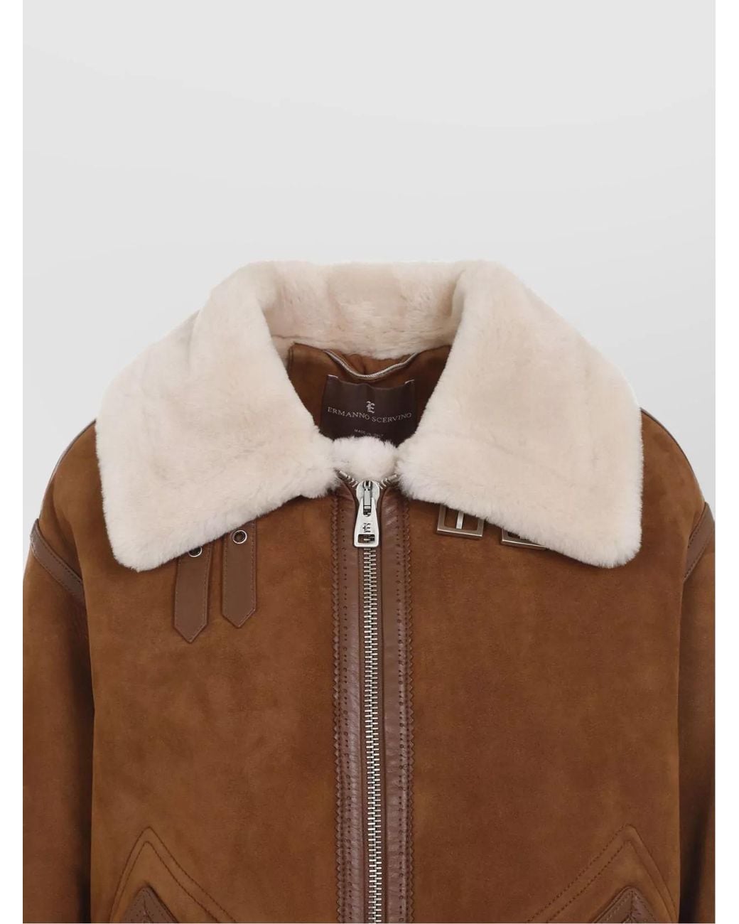 Ermanno Scervino Brown Shearling Down Jacket