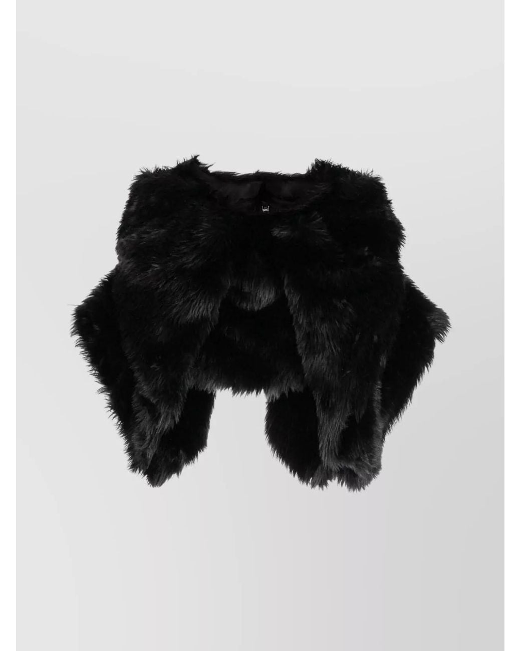 Comme des Garçons Black Faux Fur Cropped Jacket
