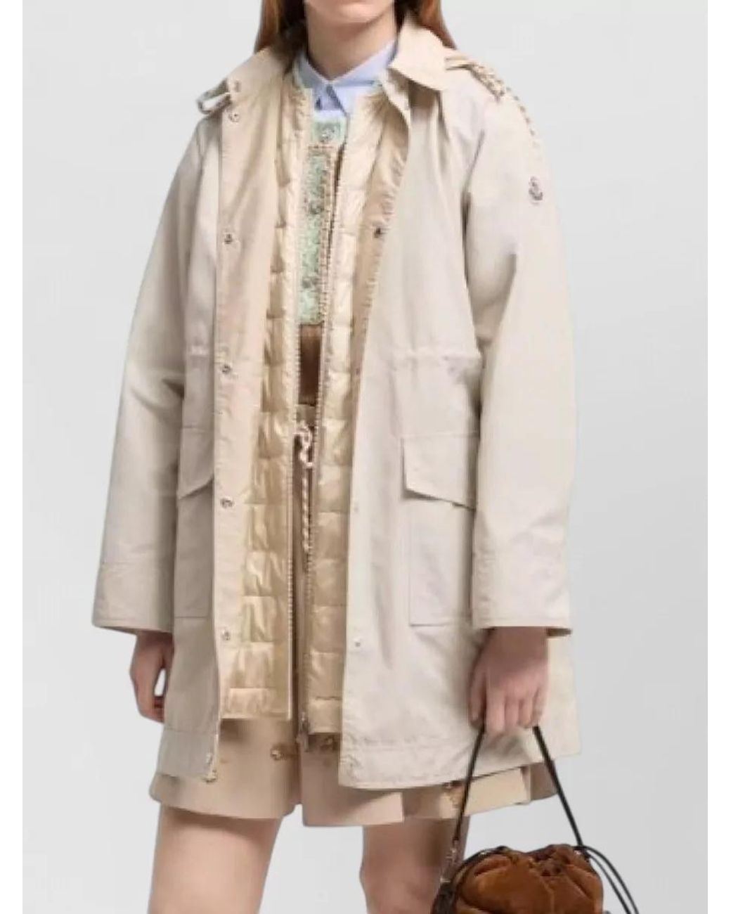 Moncler Natural Hooded Parka Coat