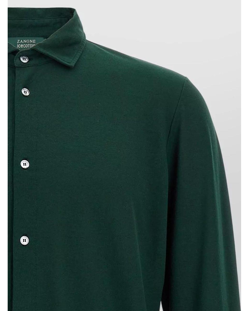 Zanone Green Cotton Long-Sleeve Shirt for men