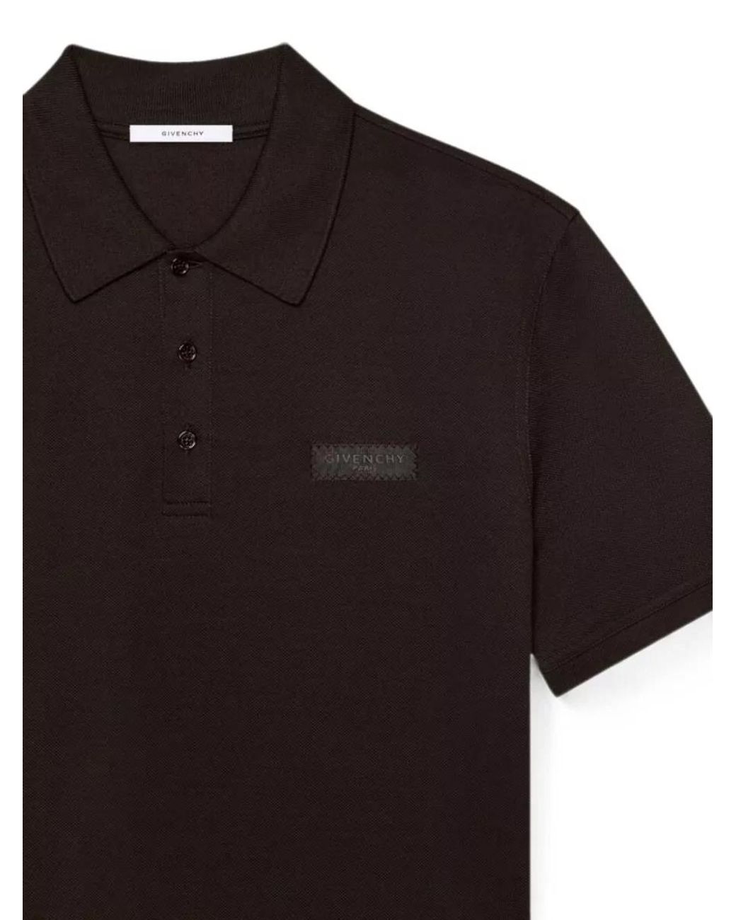 Givenchy Black Cotton Short-Sleeve Polo Shirt for men