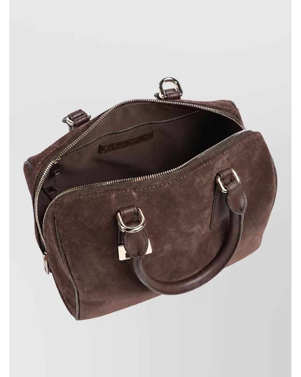Furla Brown Medium Leather Boston Bag