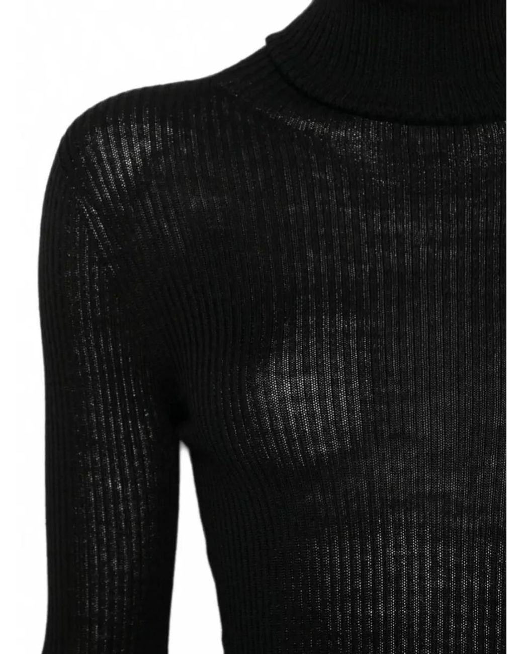 Roberto Collina Black Merino Wool Turtleneck Sweater