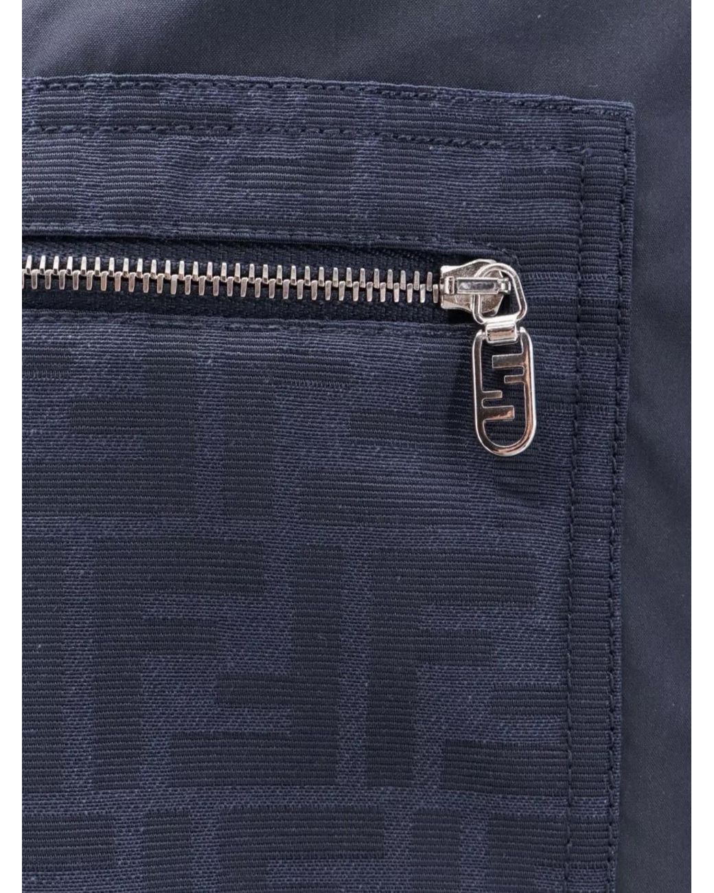 Fendi Blue Cotton-Blend Cargo Shorts for men