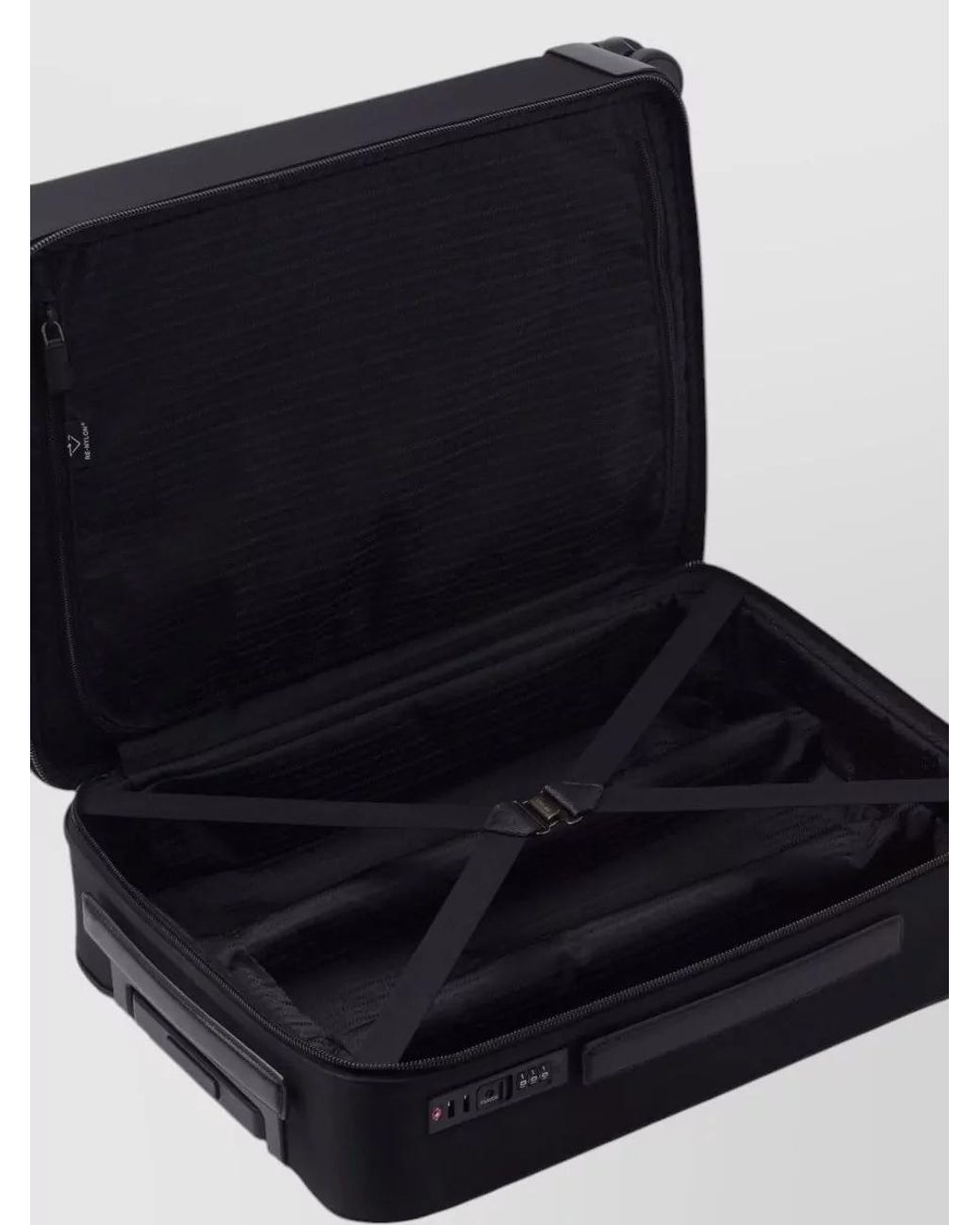 Prada Black Leather Trolley Suitcase for men