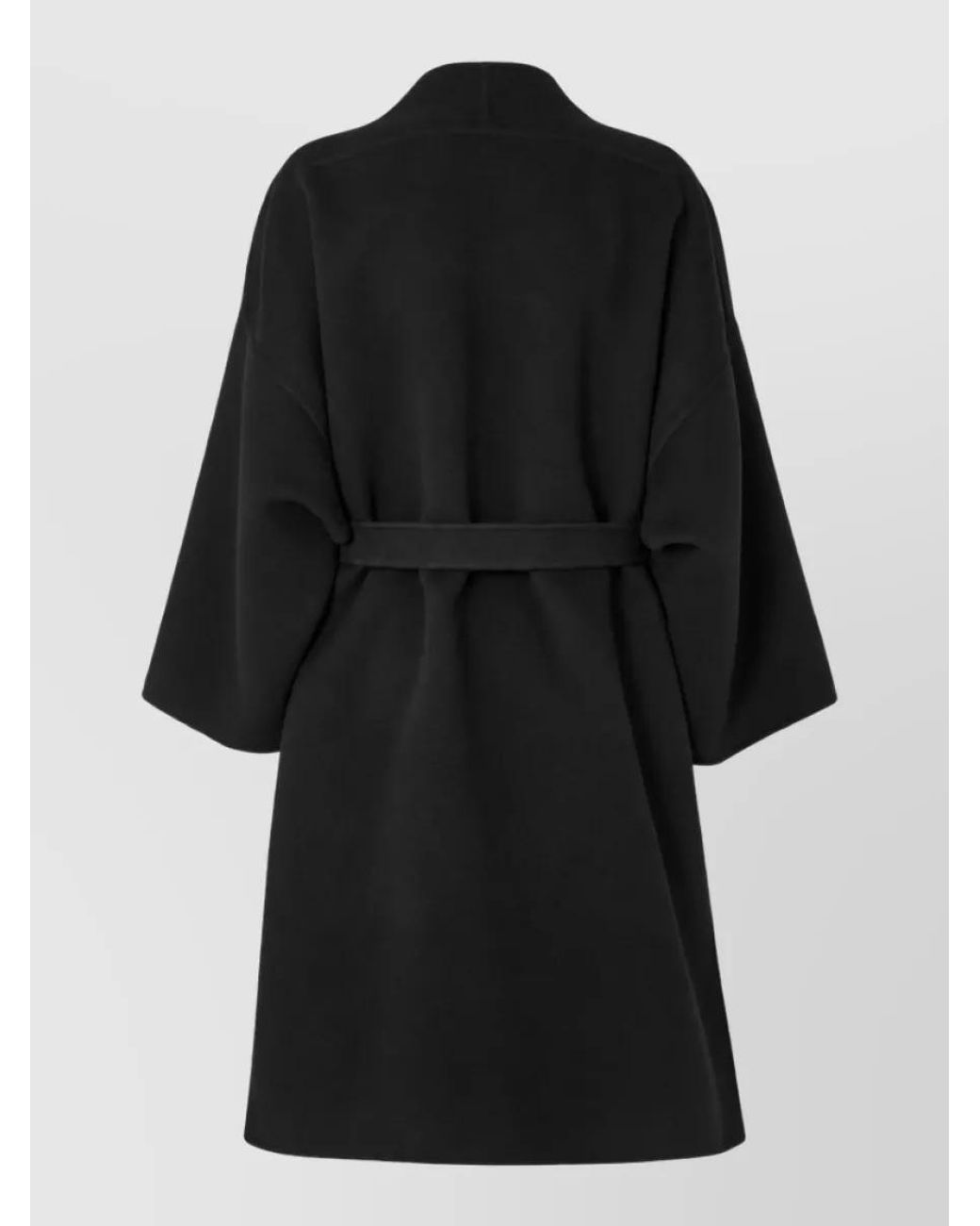 Fendi Black Wool Belted Midi Coat