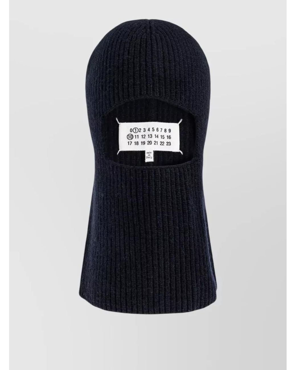 Maison Margiela Blue Ribbed-Knit Balaclava for men