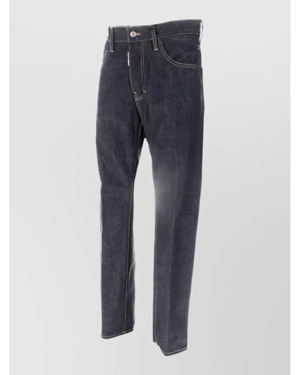 DSquared² Blue Cotton Straight-Leg Trousers for men