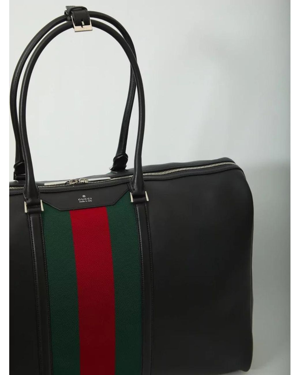 Gucci Black Calfskin Travel Duffle Bag for men
