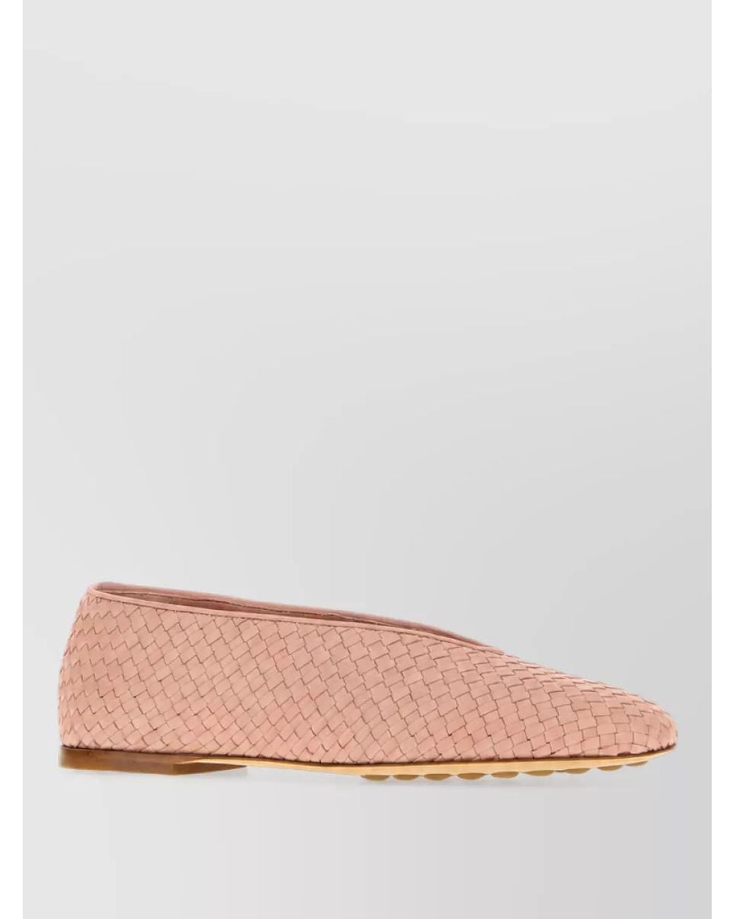 Bottega Veneta Pink Leather Ballerina Shoes