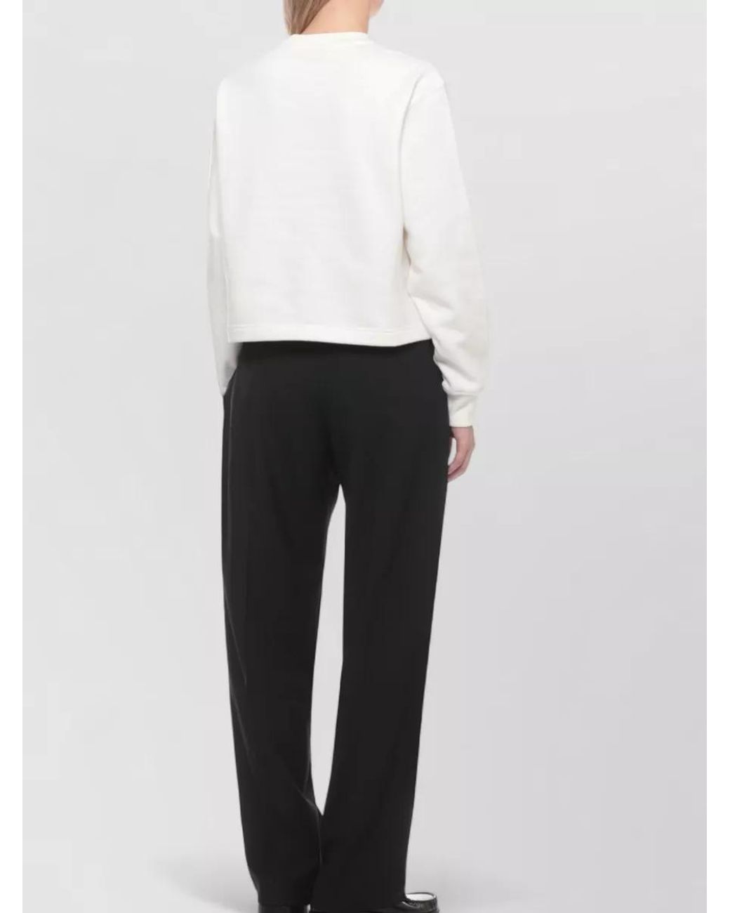 Casablanca White Cotton Cashmere-Blend Long-Sleeve Sweatshirt