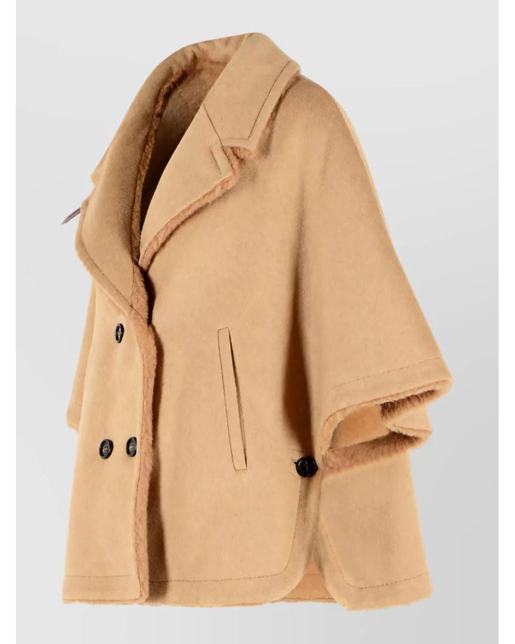 Max Mara Natural Reversible Hooded Camel Hair Jacket